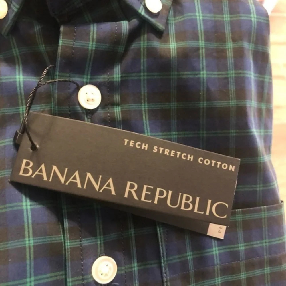 Banana republic plaid button up shirt men’s XXS - Picture 3 of 5